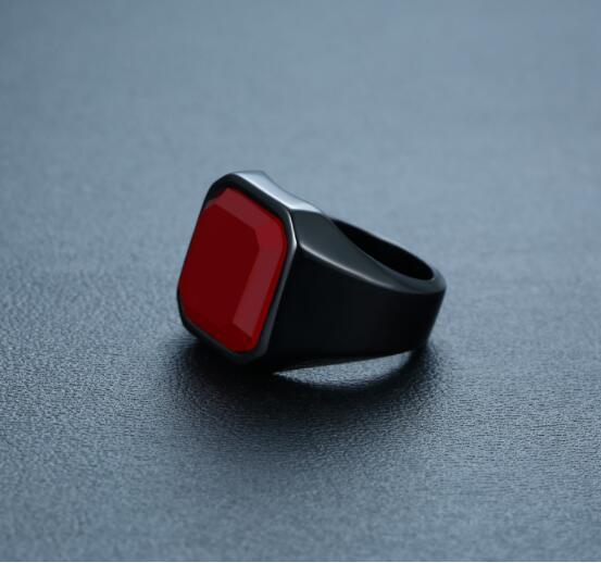 Modern Black Agate Ring
