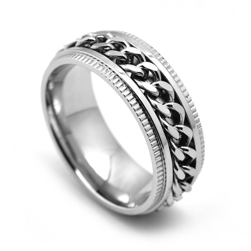 Stylish Stainless Steel Spinner Ring – Men’s Cool Fidget