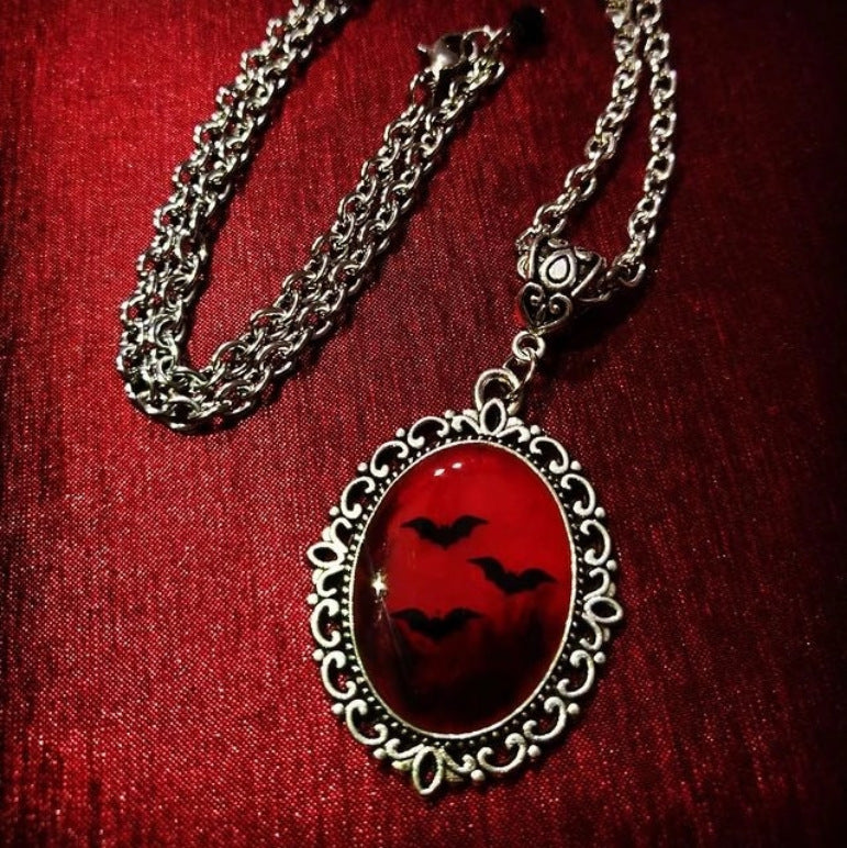 Gothic Bat Pendant Necklace